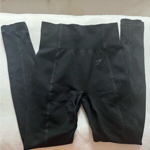 GYMSHARK BLACK SEAMLESS LEGGINGS MEDIUM